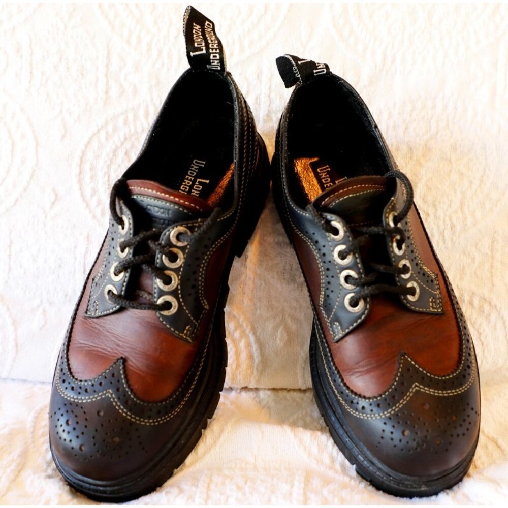 Vintage London Underground Oxford Wingtip Shoes